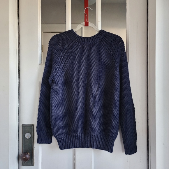 Sandro Navy Chunky Crewneck Sweater - Picture 9 of 11